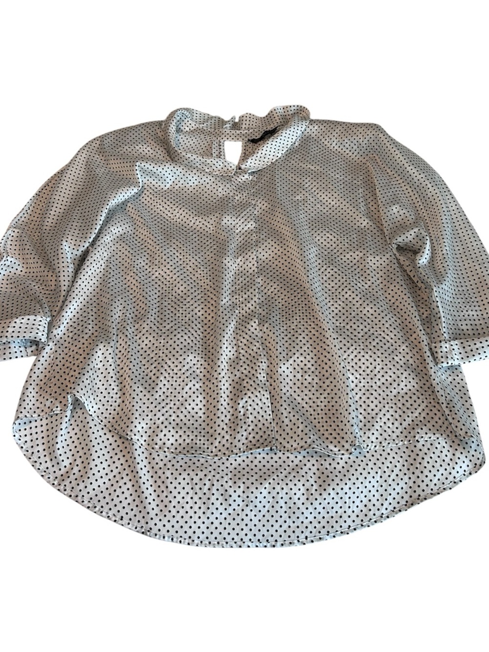 Zara Black-and-White Polka Dot Blouse